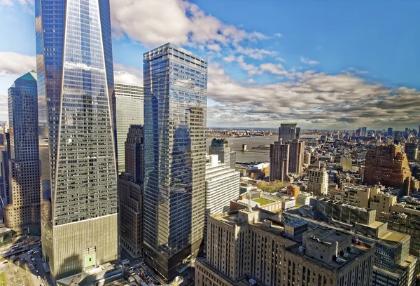 Vista aérea em Lower Manhattan New York e Jersey City — Fotografia de Stock