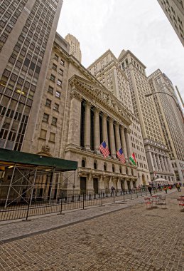 New York Menkul Kıymetler Borsası Lower Manhattan kısmının Wall Street'te