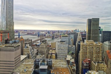 Aşağı Manhattan New York'ta havadan görünüm