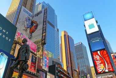 Statue of George M Cohan on Times Square clipart
