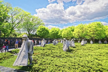 War Veterans in Korean War Veterans Memorial in Washington DC clipart