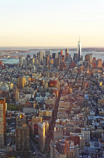 Вид с воздуха на центр Манхэттена — стоковое фото