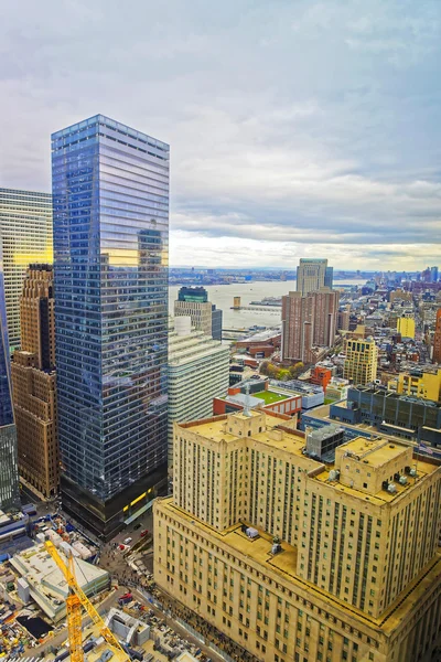 Aerial view on Skyscrapers in Financial District — Stockfoto