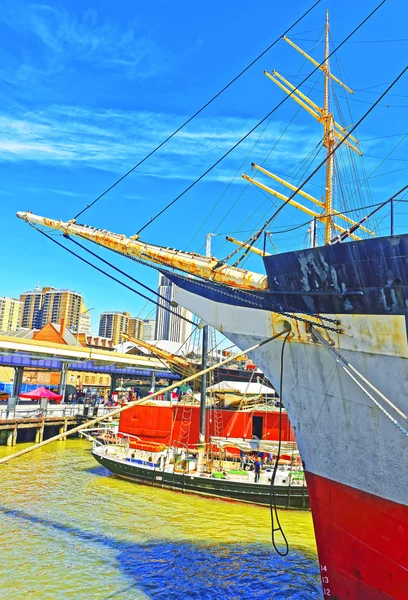 Fragmento do navio no porto de South Street Seaport — Fotografia de Stock