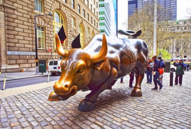 Financial District Wall Street'te Şarj Bull