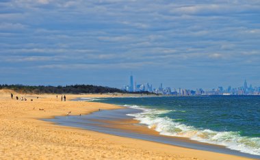 New York manzaralı Sandy Hook Atlantik Okyanusu kıyısı
