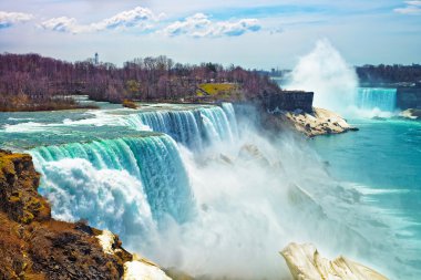 Niagara Falls from the American side in spring clipart