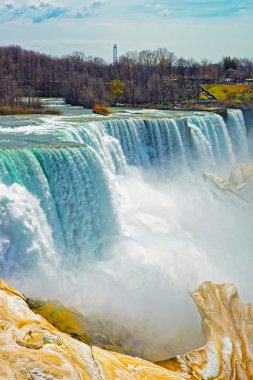 Niagara Falls viewed from an American side in spring clipart