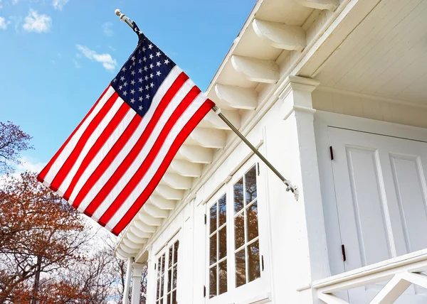 American flag on Sandy Hook Light house museum