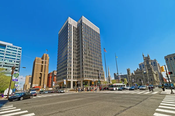 Municipal Services Building and skyscrapers in Philadelphia