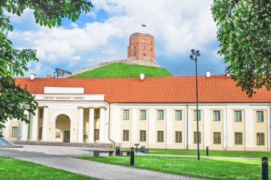 Vilnius'taki Gediminas Kulesi ve Litvanya Ulusal Müzesi
