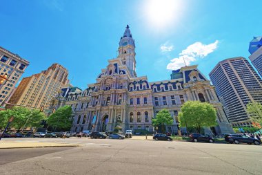 Philadelphia City Hall Tower üstüne William Penn rakam ile