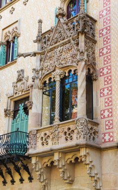 Balcony in Casa Amatller in Eixample district of Barcelona clipart