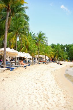 Siloso Beach Sentosa Island Resort Singapur kıyı şeridi