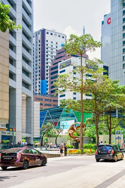 Gratte-ciel à Raffles Place dans le centre financier de Singapour — Photo