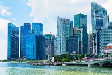 Marina Bay Finans Merkezi Singapor downtown Core Skyline