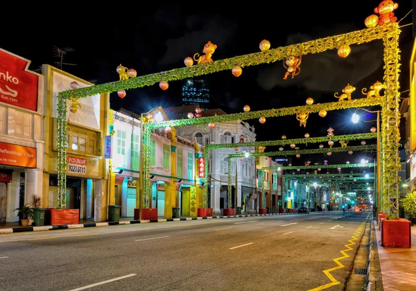 Singapur South Bridge Road Chinatown Yeni Yıl için dekore — Stok fotoğraf