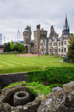 Galler'in Cardiff bölgesinde cardiff kalesinin ana menzili