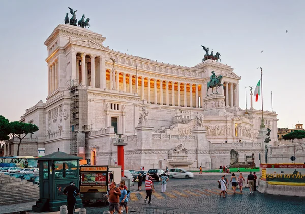 Monument of Victor Emmanuel in Piazza Venezia in Rome evening Stock Photo