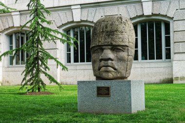 Colossal Olmec Head 4 near the Natural History Museum clipart