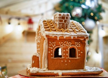 Litvanya Vilnius Noel Pazarı'nda Gingerbread ev