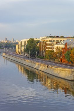 Golden mile quay içinde Moskova şehir merkezi dikey görüntüleme