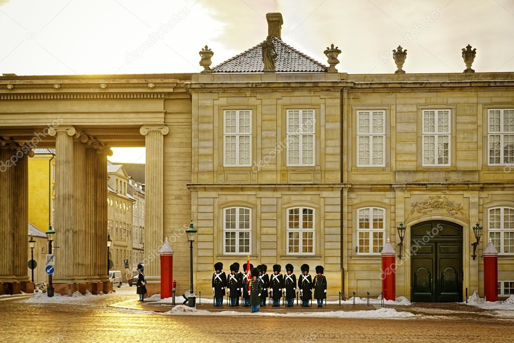 Guard on the square near Royal palace in Denmark