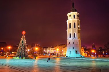 Vilnius City Noel Haftası katedral Meydanı