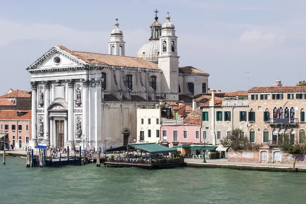 View to Gesuati Quay and Santa Maria del Rosario cathedral in su — Stock Photo, Image