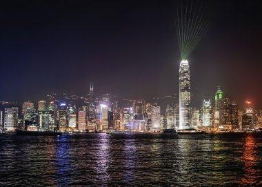 Hong kong Limanı ve gece manzarası