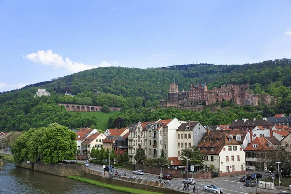 Quay and city view in summer Heidelberg — Stock Photo, Image