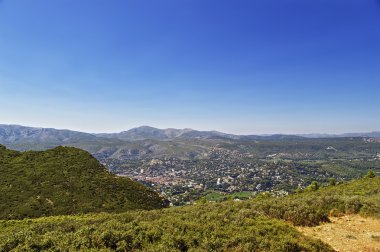 Cassis, Provence için dağlardan yaz aylarında görüntüleyin.
