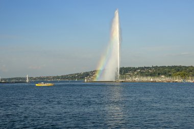 Cenevre Jet d eau bir gökkuşağı ile