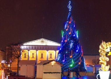Noel pazarı eski şehir Vilnius