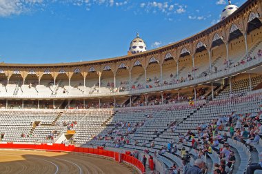 La anıtsal arena iç görünüm, Barcelona, Katalonya, İspanya