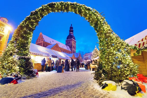 Entrance to the Christmas Market in Riga — Stock fotografie