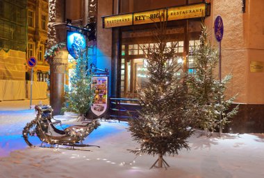 Old Town, Noel ve yeni yıl için dekore edilmiş Riga