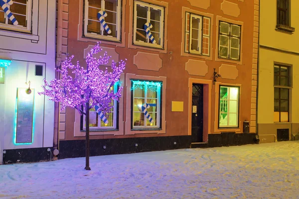 Romantic and cozy atmosphere of a medieval Old Riga at Christmas — ストック写真