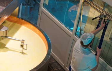Gruyere cheese factory in the canton of Fribourg, Switzerland