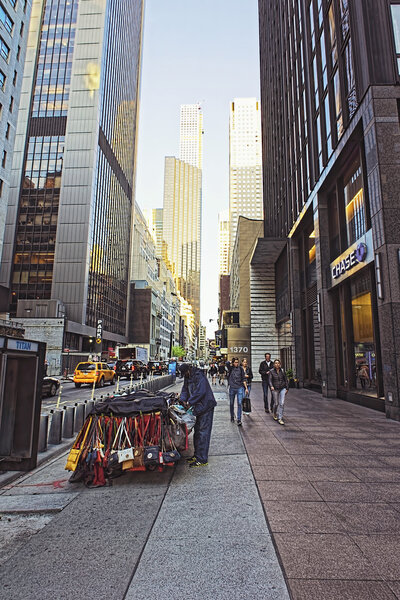 NEW YORK, USA - MAY 07, 2015: Pedestrians walk by Chase Bank branch in New York City. JP Morgan Chase Bank is one of Big Four Banks of the US