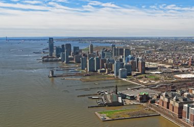 Brooklyn, New York şehrinin en kalabalık ilçe havadan görünümü