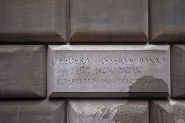 Sign table of the Federal Reserve Bank of New York clipart