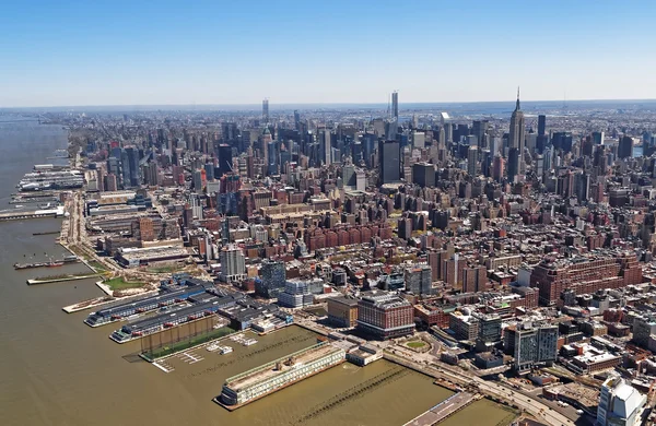 Вид с воздуха на горизонт Нью-Йорка — стоковое фото