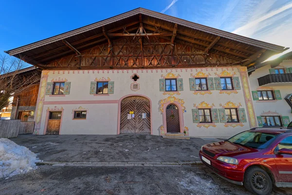 Dipinto di facciata sulla casa in Garmisch-Partenkirchen — Foto Stock