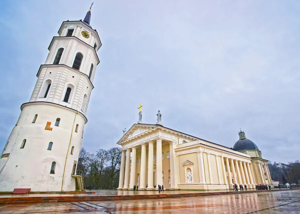Katedrális tér és a székesegyház és a Gediminas Bell tower, Vilnius — Stock Fotó