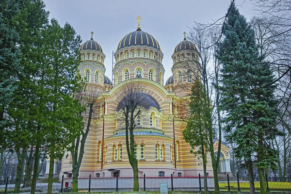 Nativity of Christ Cathedral or Russian Orthodox Cathedral in Riga — Stock Photo, Image
