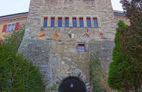 Eski kasaba Gate Chur içinde parçalara ayırması — Stok fotoğraf