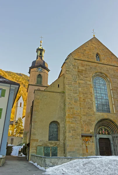 Iglesia de Santa María Himmelfahrt en Chur al amanecer —  Fotos de Stock