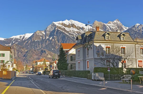 Street view in the Town of Bad Ragaz — Stock fotografie