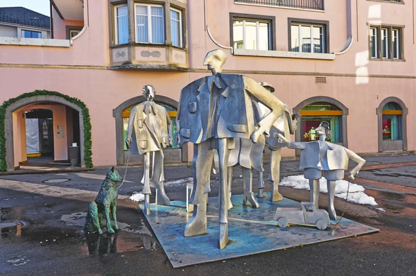 People monument in Bad Ragaz — Stock Photo, Image